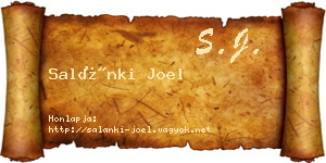 Salánki Joel névjegykártya